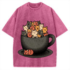 Cup Of Cats Vintage Washed T-shirt