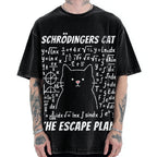 Funny Schrödinger's Cat Escape Math Meme Vintage Washed T-shirt