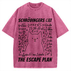 Funny Schrödinger's Cat Escape Math Meme Vintage Washed T-shirt