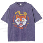 Unisex Cat Printed Washed Tee