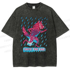 Unisex Corre Por Vos Wolf Printed Washed Tee