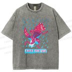 Unisex Corre Por Vos Wolf Printed Washed Tee