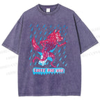 Unisex Corre Por Vos Wolf Printed Washed Tee