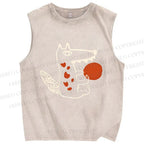 Unisex Monsters Printed Washed Tank Top