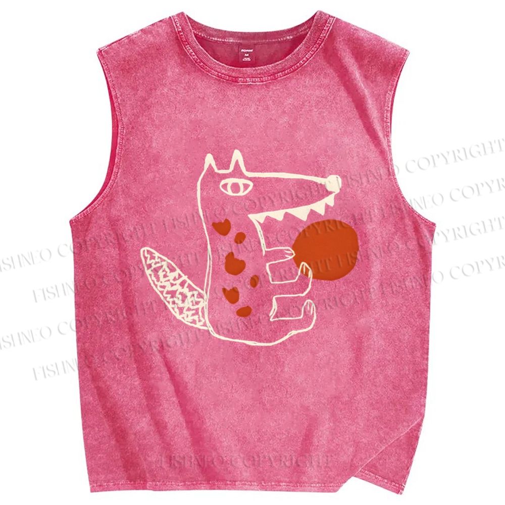 Unisex Monsters Printed Washed Tank Top