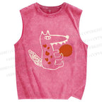 Unisex Monsters Printed Washed Tank Top