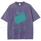 Unisex Funny Cat Impress Me Printed Washed Tee