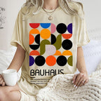 Unisex Vintage Bauhaus Design Printed Washed Tee