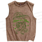 Unisex I Will Be Fine Frog Printed Washed Tank Top