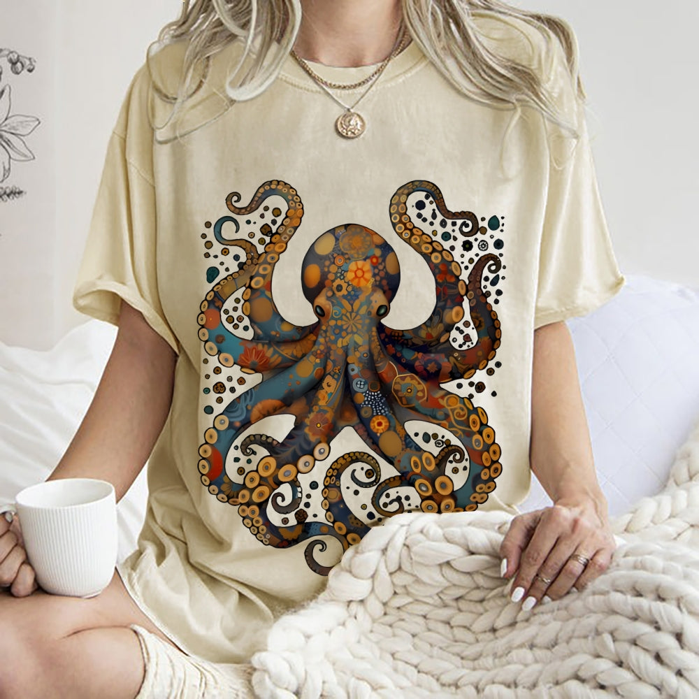 Octopus Vintage Washed T-shirt