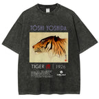 Toshi Yoshida Tiger Vintage Wash Japanese Design T-Shirt