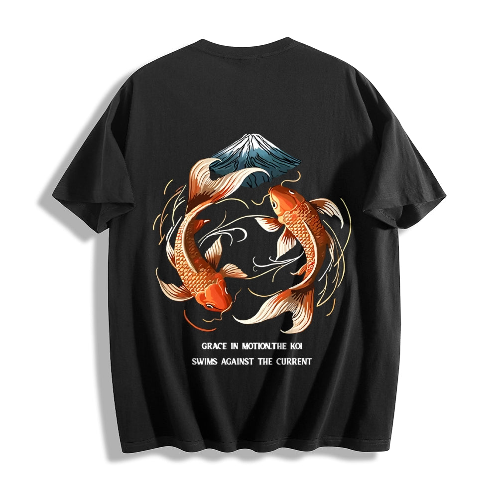 Koi Fish Front And Back Oversize Tee