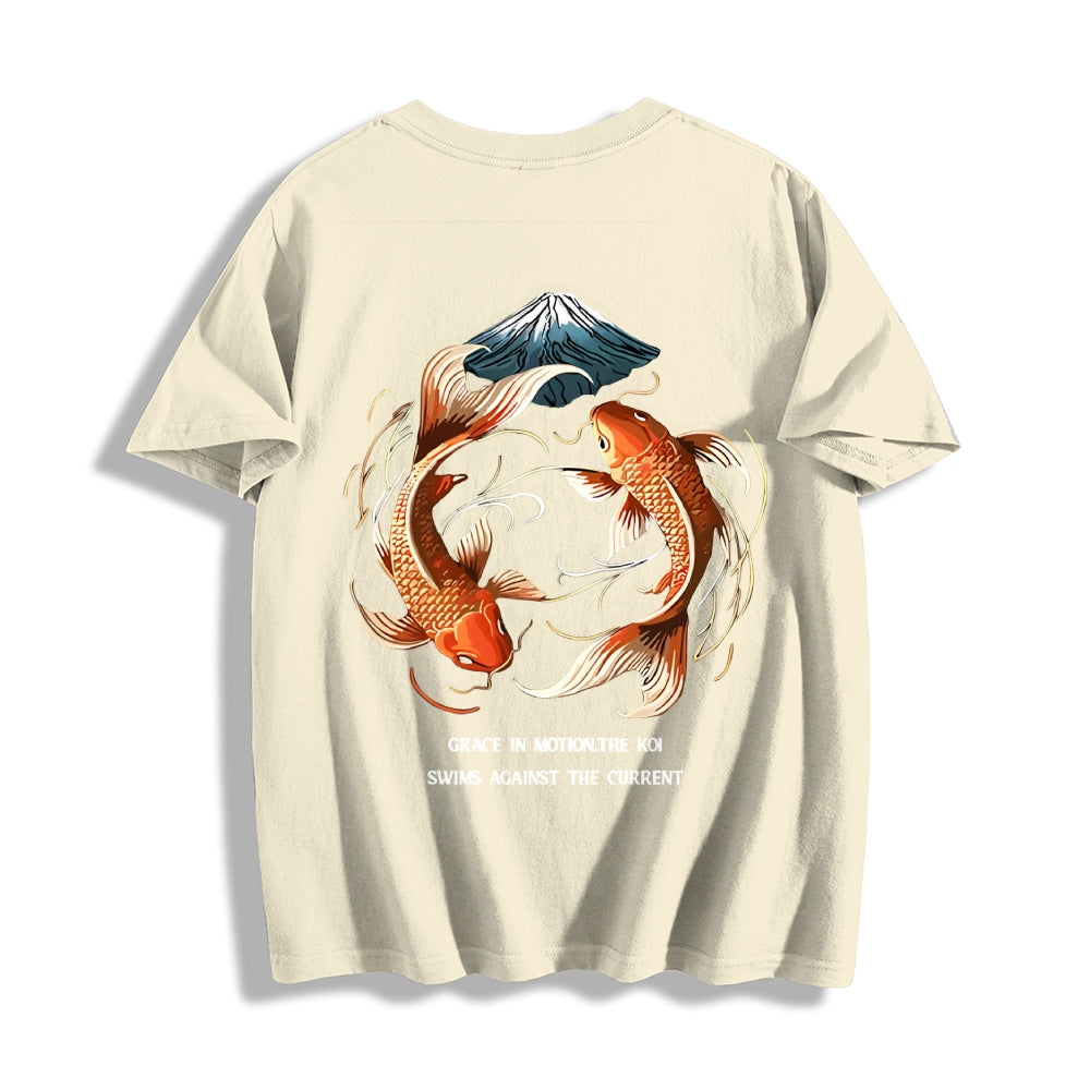 Koi Fish Front And Back Oversize Tee