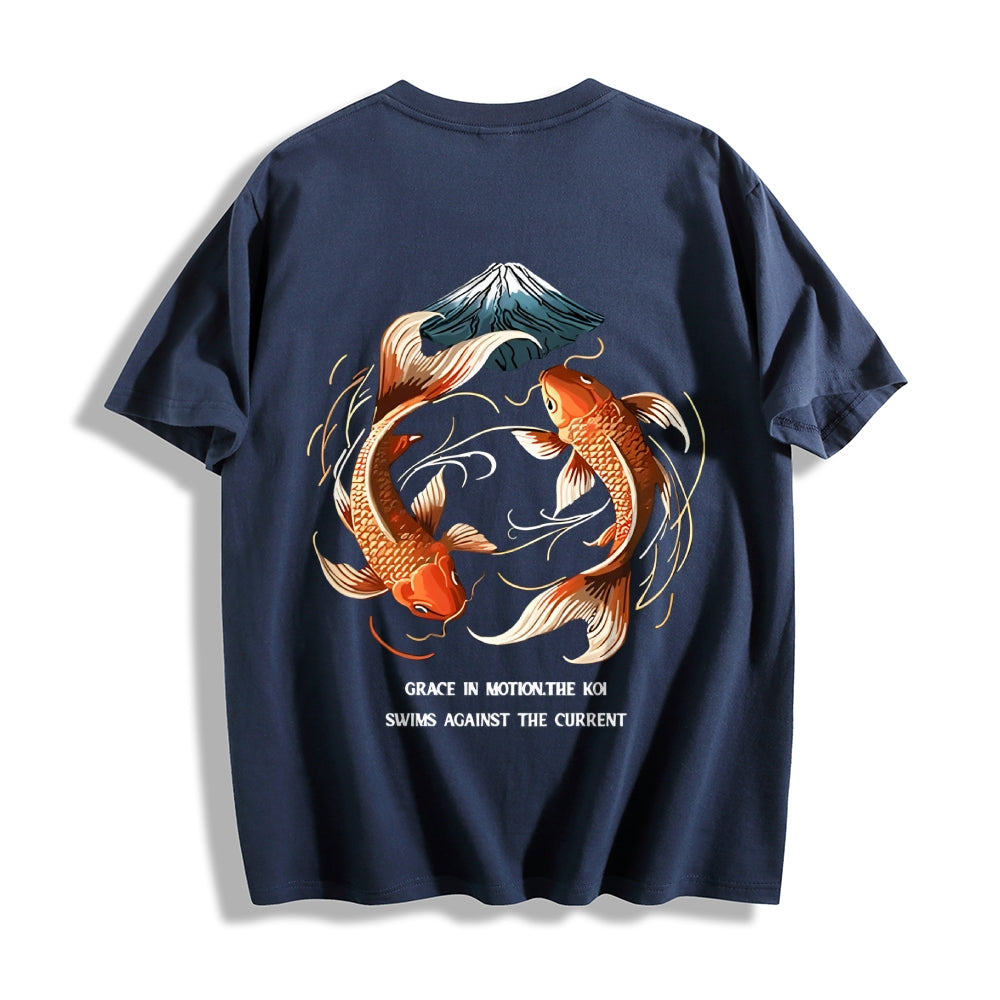 Koi Fish Front And Back Oversize Tee