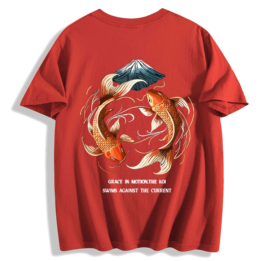 Koi Fish Front And Back Oversize Tee