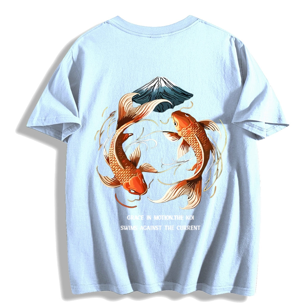 Koi Fish Front And Back Oversize Tee