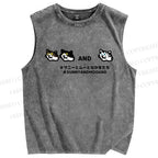 Unisex Sunny And Moo Printed Washed Tank Top