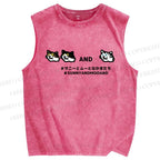 Unisex Sunny And Moo Printed Washed Tank Top