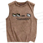 Unisex Sunny And Moo Printed Washed Tank Top
