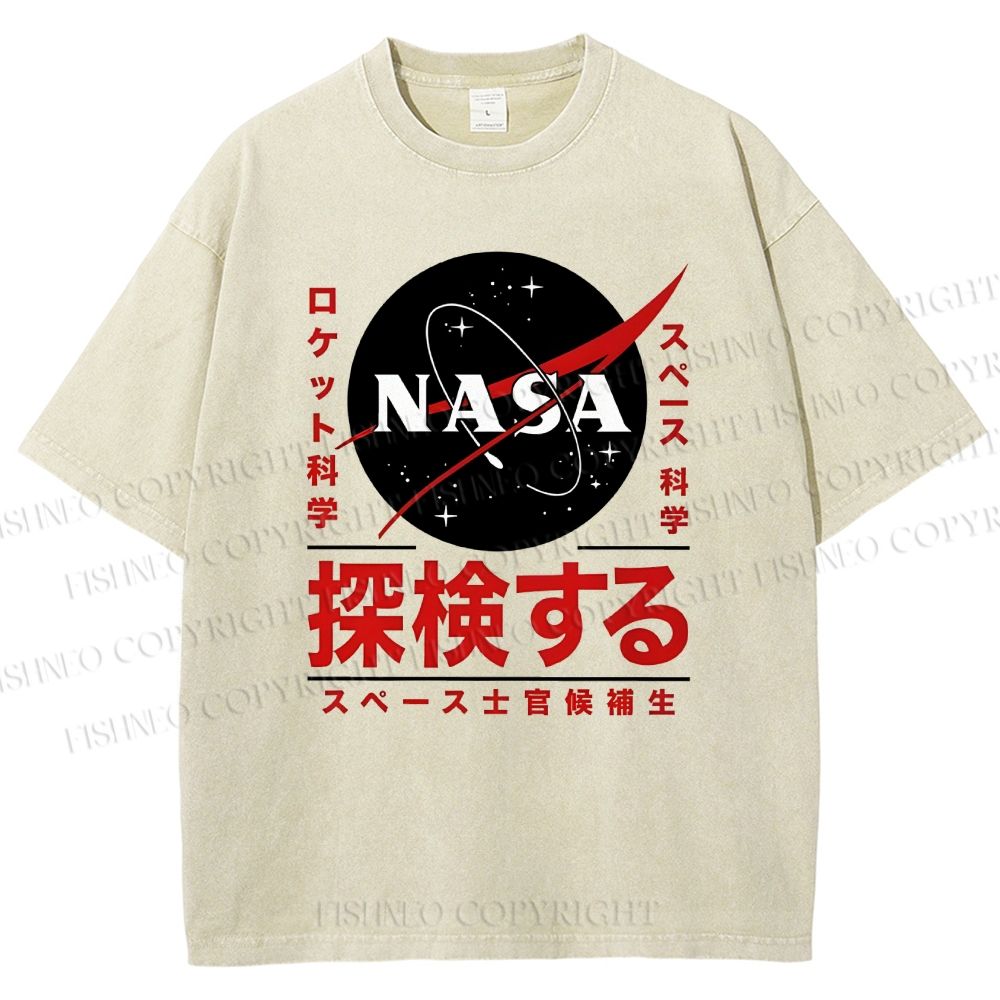 Unisex NASA Printed Washed Tee