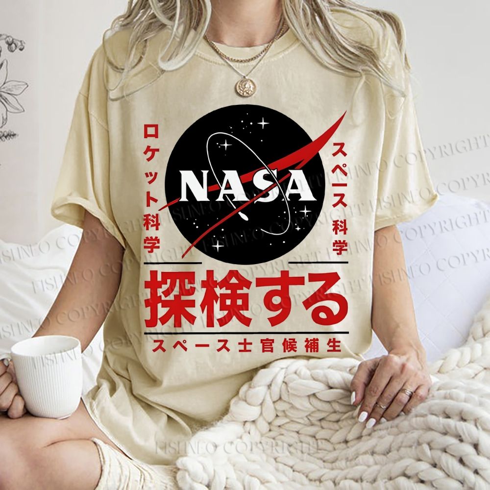 Unisex NASA Printed Washed Tee