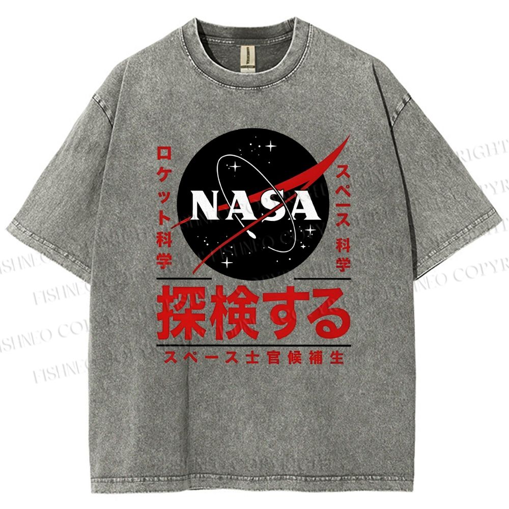 Unisex NASA Printed Washed Tee