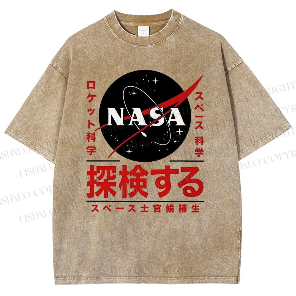 Unisex NASA Printed Washed Tee
