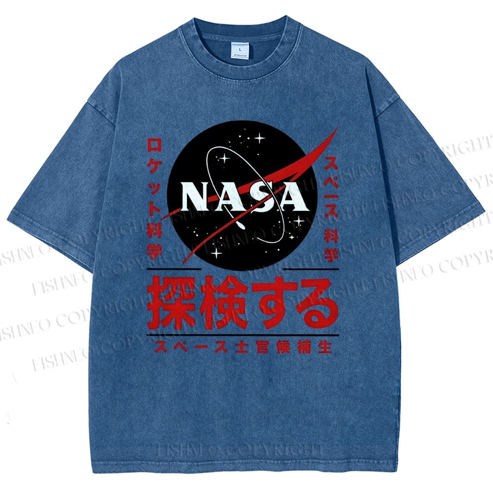 Unisex NASA Printed Washed Tee
