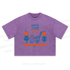 White Tiger Washed Cropped T-Shirt