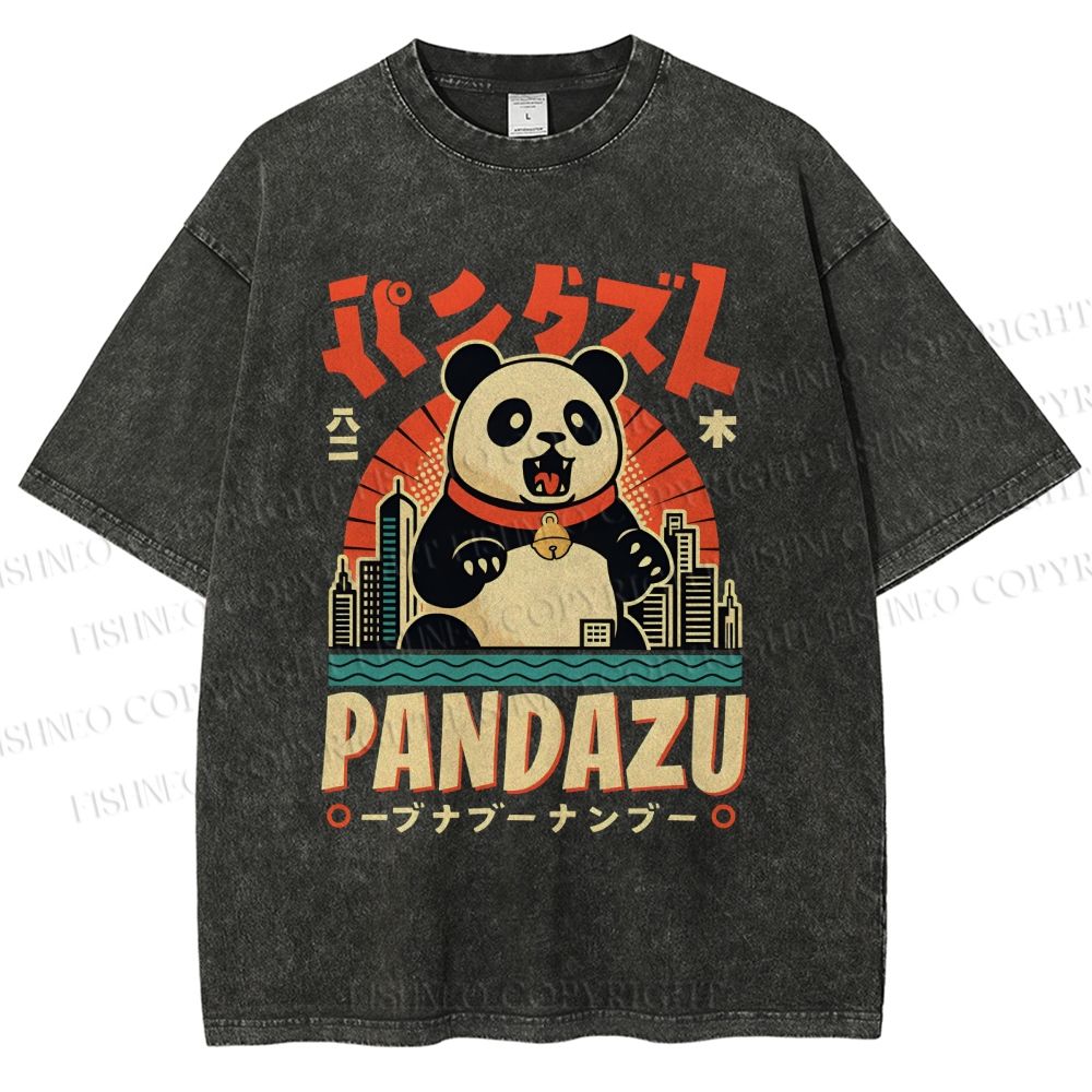 Unisex Pandazu Printed Washed Tee