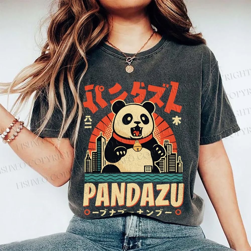 Unisex Pandazu Printed Washed Tee