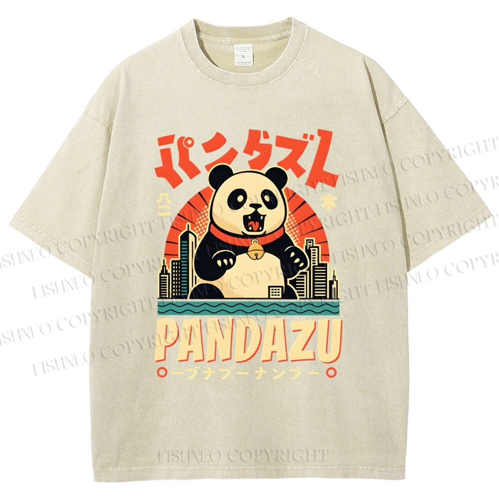 Unisex Pandazu Printed Washed Tee