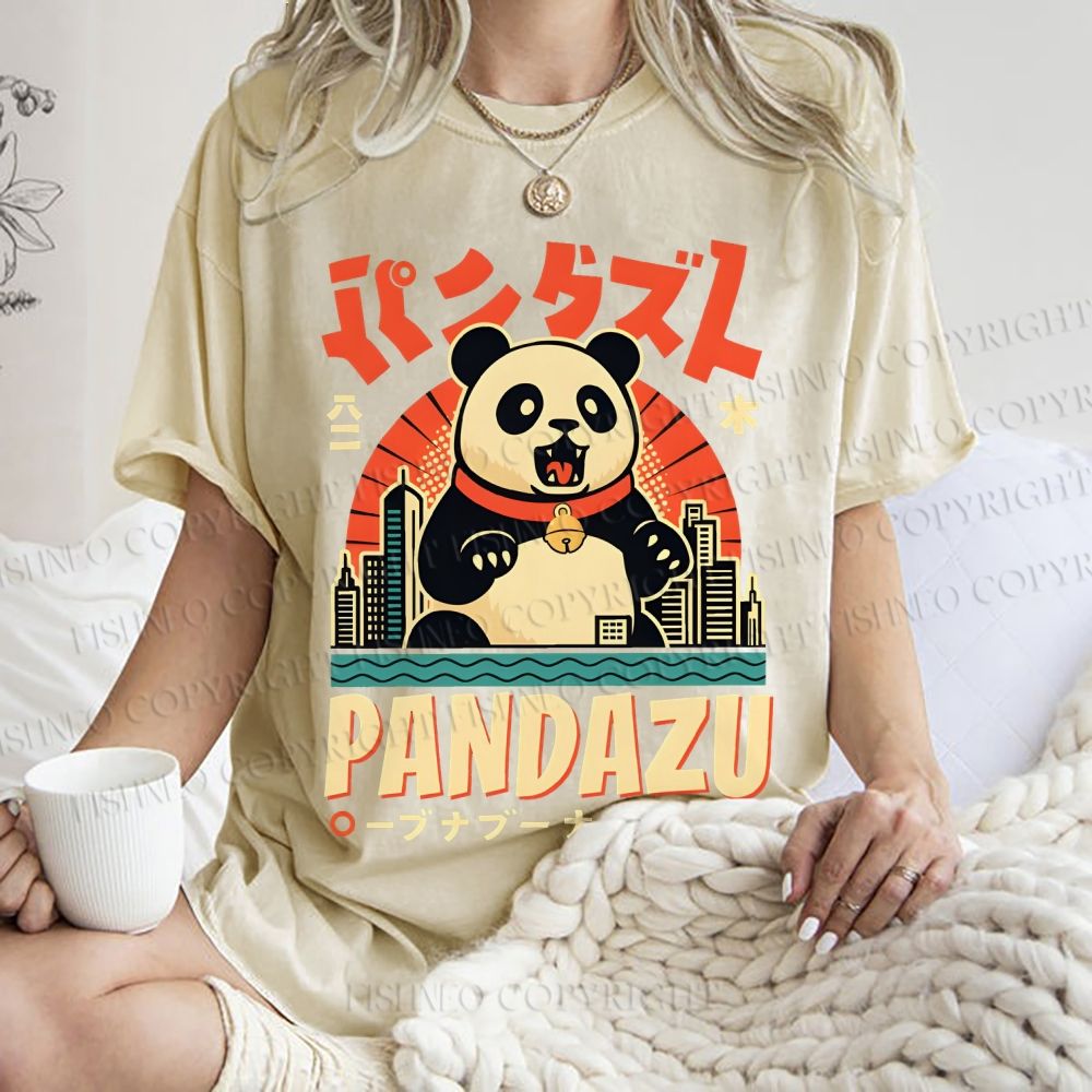 Unisex Pandazu Printed Washed Tee