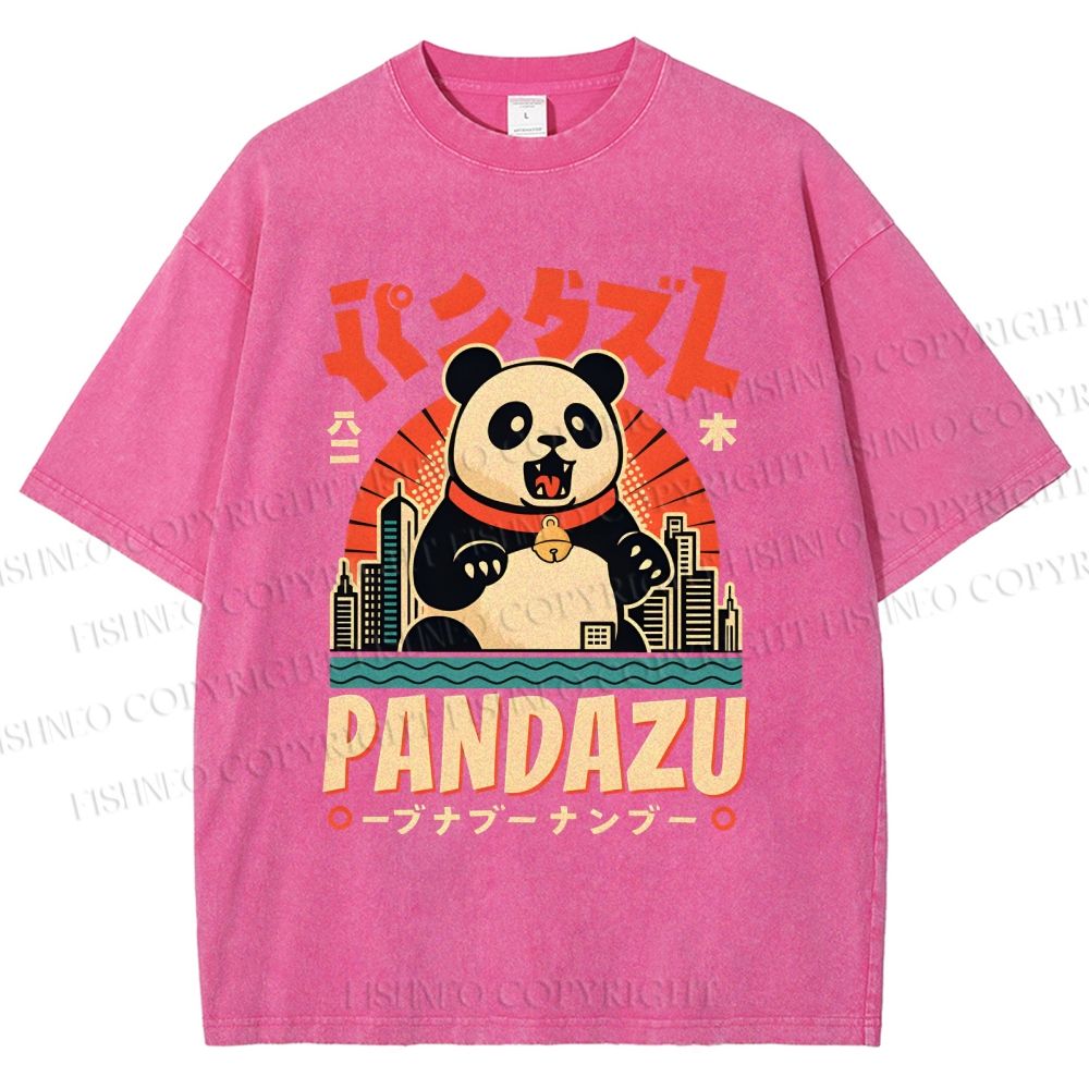 Unisex Pandazu Printed Washed Tee