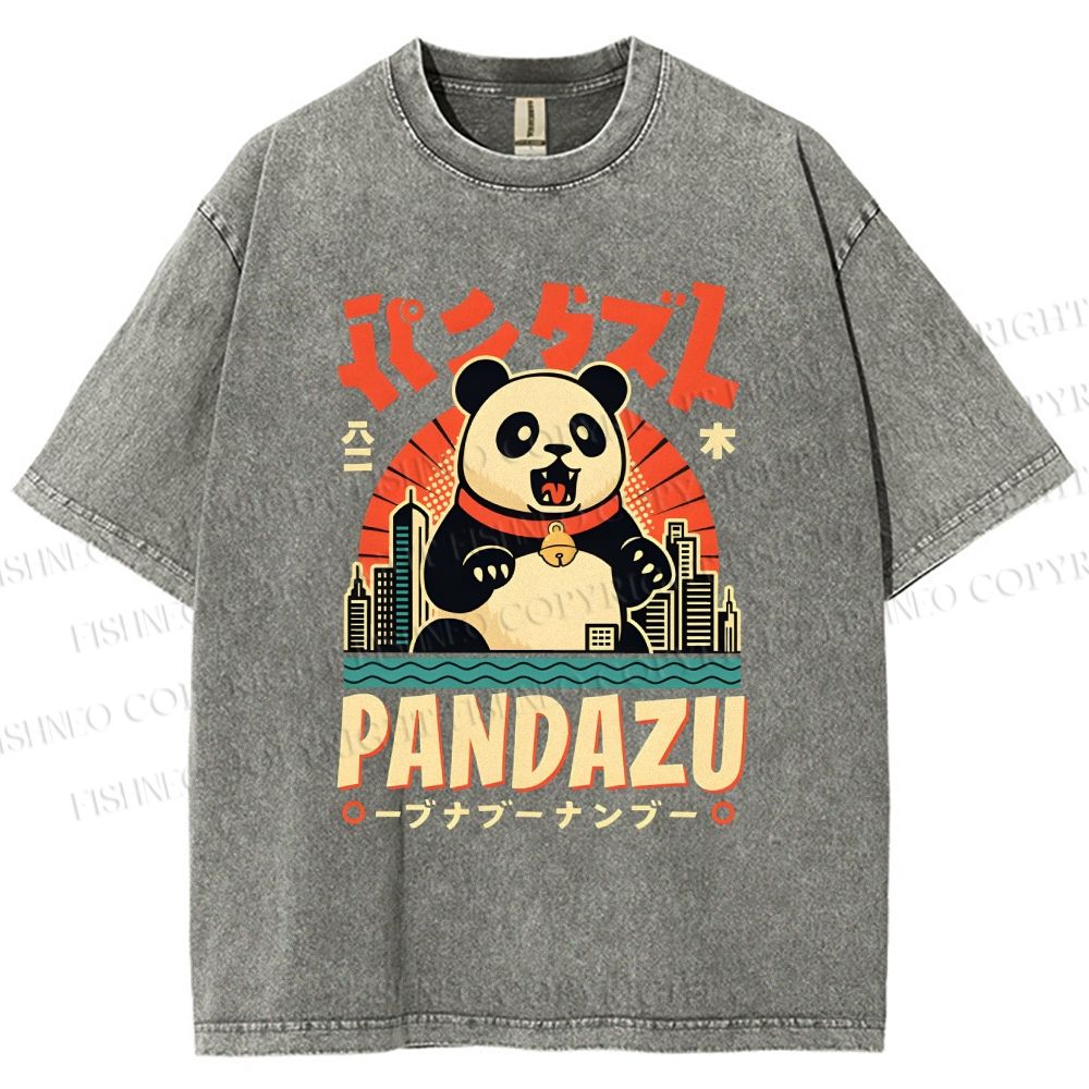 Unisex Pandazu Printed Washed Tee