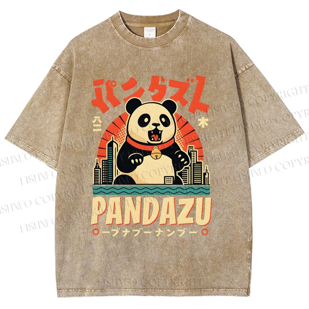 Unisex Pandazu Printed Washed Tee