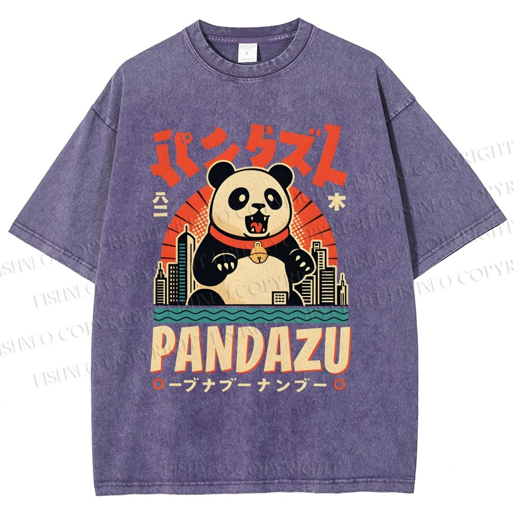 Unisex Pandazu Printed Washed Tee