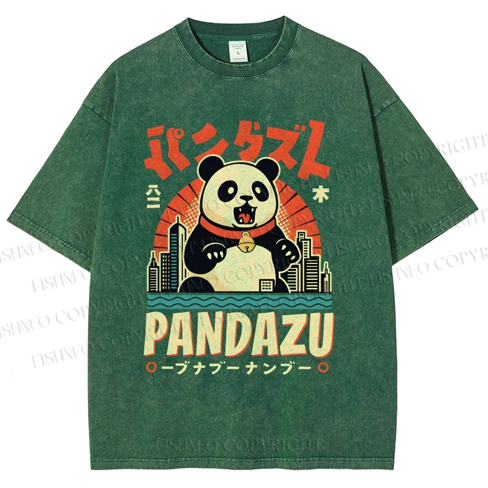 Unisex Pandazu Printed Washed Tee
