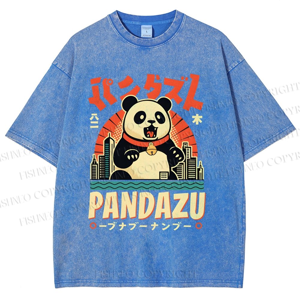 Unisex Pandazu Printed Washed Tee