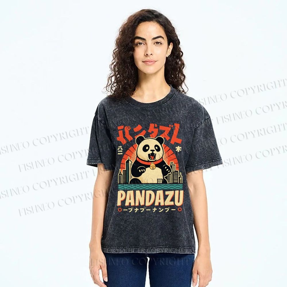 Unisex Pandazu Printed Washed Tee
