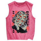 THOUSAND EYES GAZE Vintage Distressed Washed Tank Top