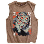 THOUSAND EYES GAZE Vintage Distressed Washed Tank Top