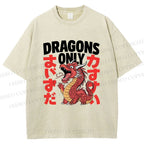 Unisex Dragons Printed Washed Tee