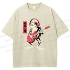 Unisex Musical Frog Printed Washed Tee