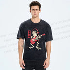 Unisex Musical Frog Printed Washed Tee