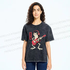 Unisex Musical Frog Printed Washed Tee
