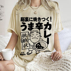 Unisex Vintage Japanese Poster Printed Washed Tee