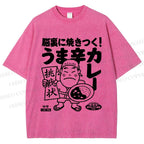 Unisex Vintage Japanese Poster Printed Washed Tee