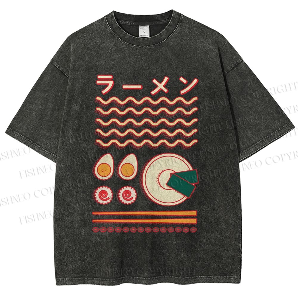 Unisex Japanese Breakfast Graffiti Printed Washed Tee