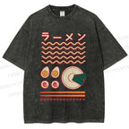 Unisex Japanese Breakfast Graffiti Printed Washed Tee